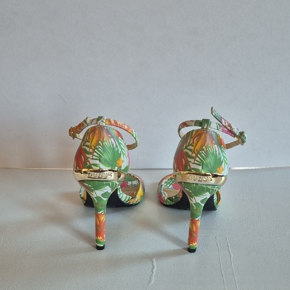 Guess Green and Pink Stiletto Heels with Ankle Strap - Picture 7 of 7